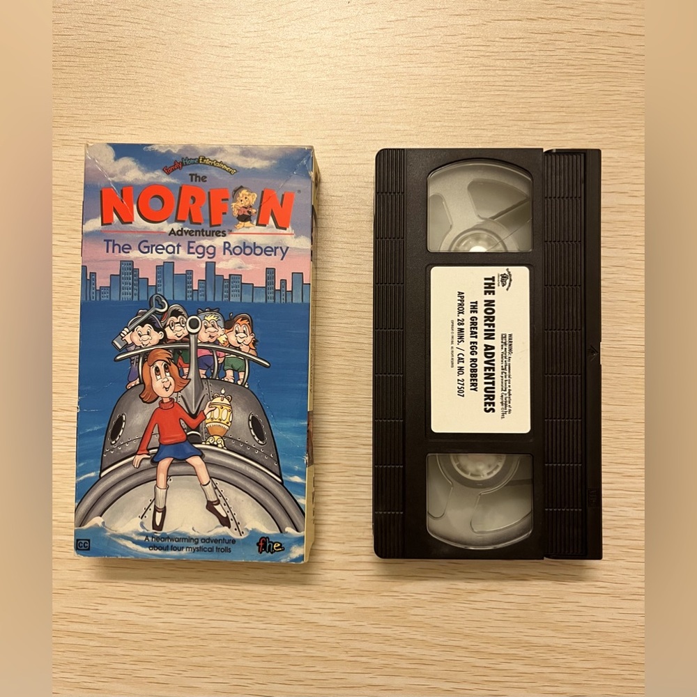 Rare Vintage 1993 The Norfin Adventures "The Great Egg Robbery" VHS W/Paper Case